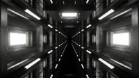 Black and White Dark Spaceship Corridor Background VJ Loop in 4K